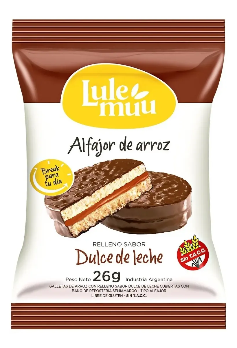 Alfajor de Arroz Chocolate Lulemuu