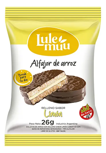 Alfajor de Arroz Limón Lulemuu
