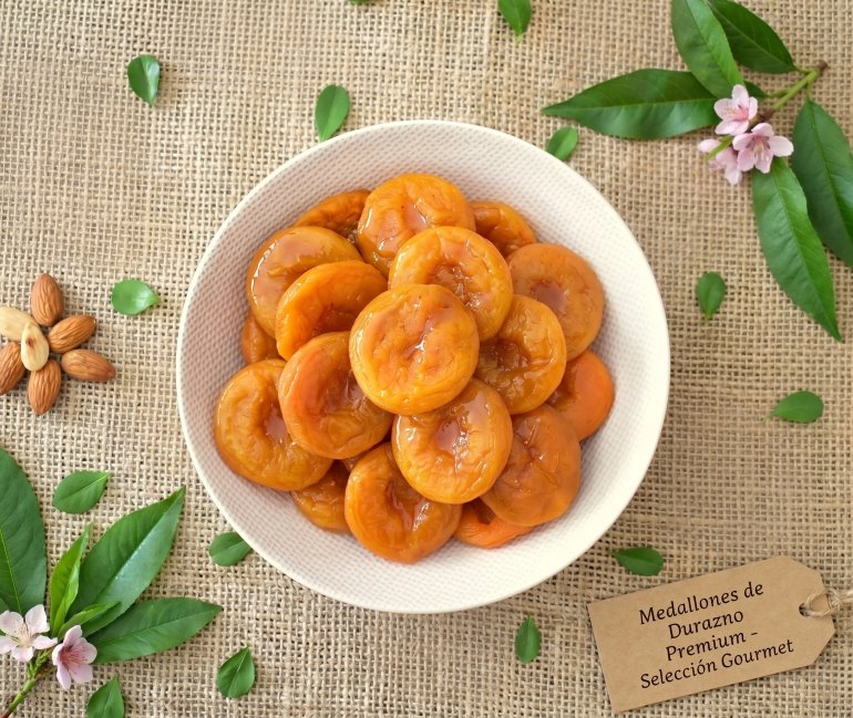 Medallones de durazno natural deshidratado