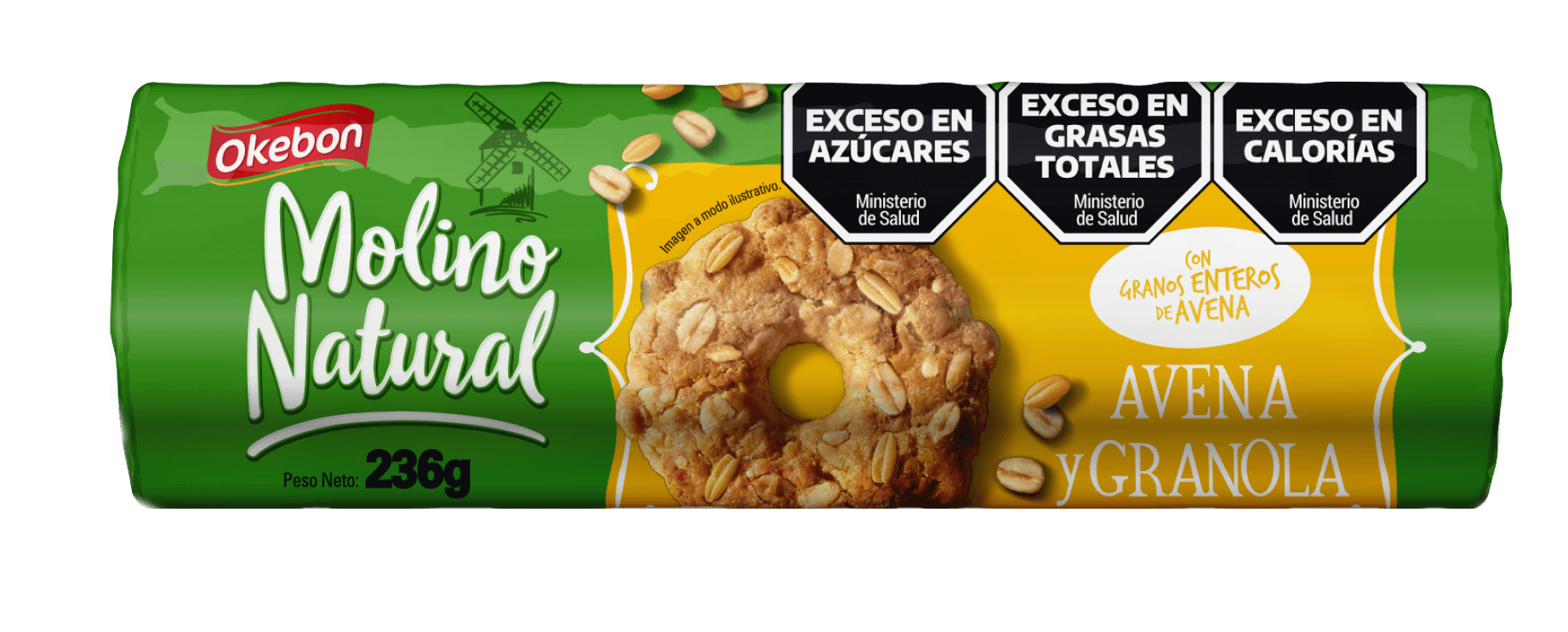Galletitas Okebon Molino Natural Semillas Avena y Granola