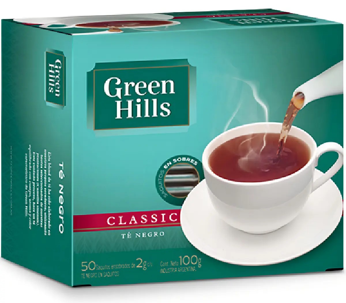 Té Negro Green Hills Saquitos Clásico Antioxidante 50 Unidades